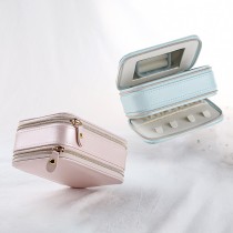 新品【 porStyle 珀風格 】攜帶型時尚雙拉鏈 多功能飾品盒 / 首飾盒